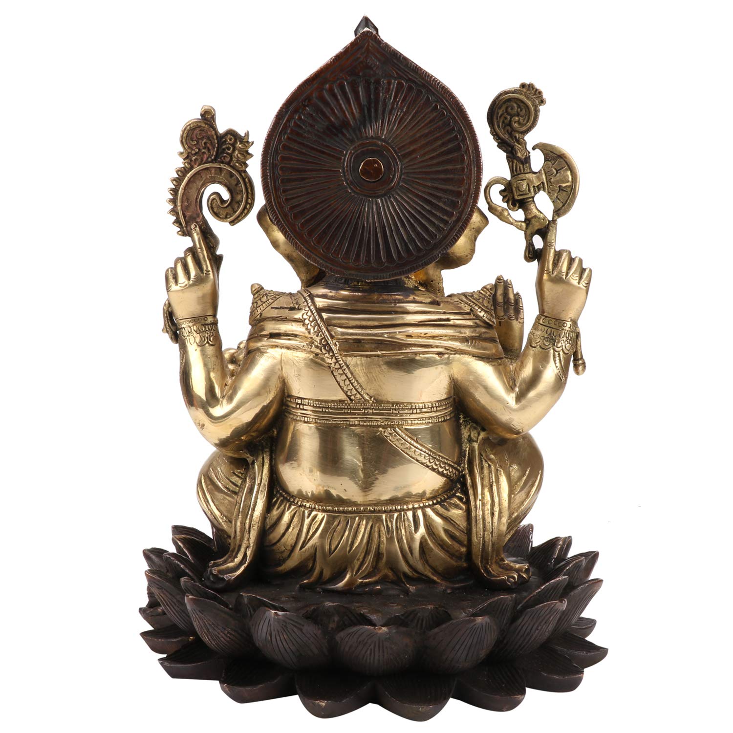 Svarup Brass Mangalkari Ganesha Sitting On Lotus Bhagwan Idol Ganesh Statue Ganpati Murti For Home Entrance Decor Diwali Gift He